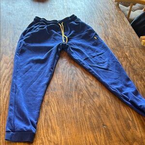 Polo by Ralph Lauren Blue Jogger Sweatpants with Yellow Drawstring